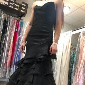 Black Asymmetrical Mermaid Prom Formal Dress